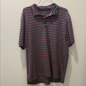 Vineyard Vines Red and Gray Striped Polo